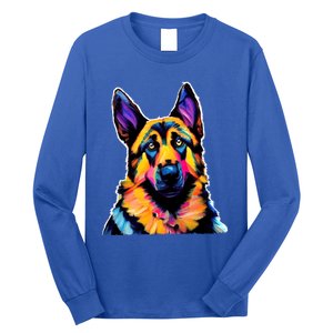 Ger Shepherd Dog Lover Colorful Artistic Mom Gift Long Sleeve Shirt