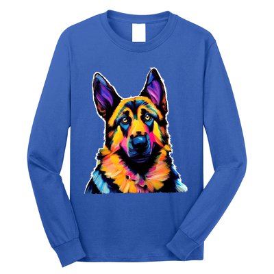 Ger Shepherd Dog Lover Colorful Artistic Mom Gift Long Sleeve Shirt