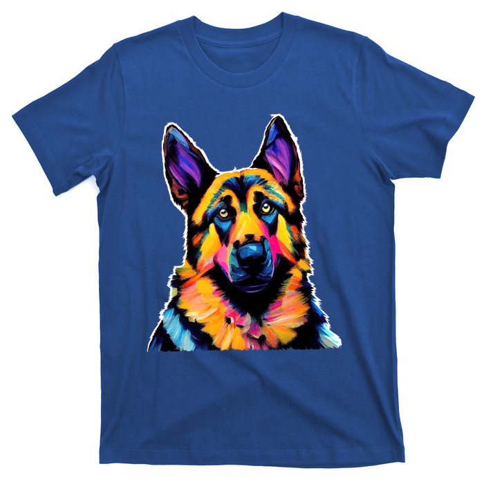 Ger Shepherd Dog Lover Colorful Artistic Mom Gift T-Shirt