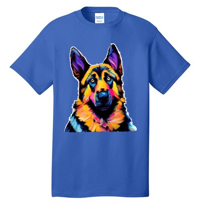 Ger Shepherd Dog Lover Colorful Artistic Mom Gift Tall T-Shirt