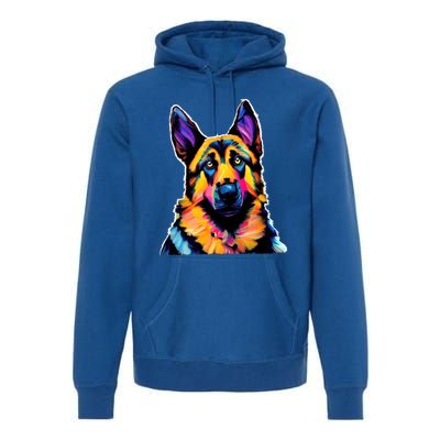 Ger Shepherd Dog Lover Colorful Artistic Mom Gift Premium Hoodie