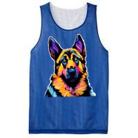 Ger Shepherd Dog Lover Colorful Artistic Mom Gift Mesh Reversible Basketball Jersey Tank