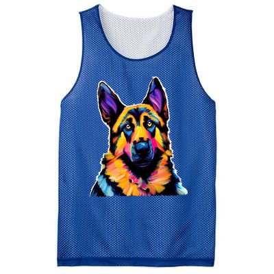 Ger Shepherd Dog Lover Colorful Artistic Mom Gift Mesh Reversible Basketball Jersey Tank