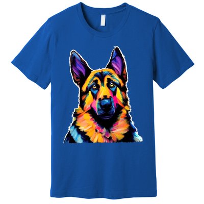 Ger Shepherd Dog Lover Colorful Artistic Mom Gift Premium T-Shirt