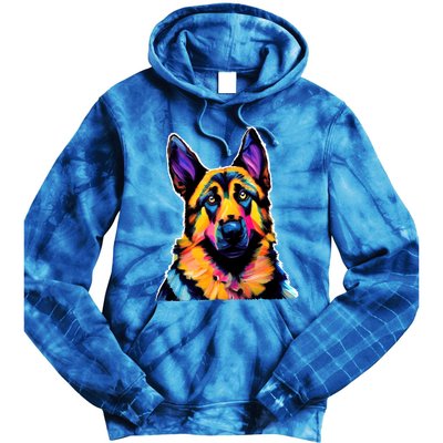 Ger Shepherd Dog Lover Colorful Artistic Mom Gift Tie Dye Hoodie