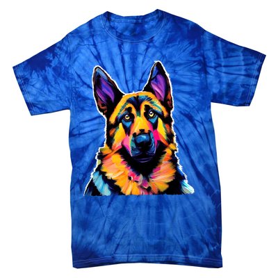 Ger Shepherd Dog Lover Colorful Artistic Mom Gift Tie-Dye T-Shirt