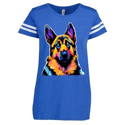 Ger Shepherd Dog Lover Colorful Artistic Mom Gift Enza Ladies Jersey Football T-Shirt