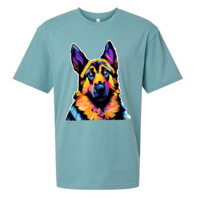 Ger Shepherd Dog Lover Colorful Artistic Mom Gift Sueded Cloud Jersey T-Shirt