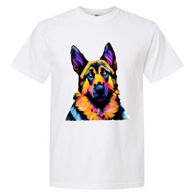 Ger Shepherd Dog Lover Colorful Artistic Mom Gift Garment-Dyed Heavyweight T-Shirt