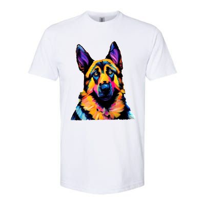 Ger Shepherd Dog Lover Colorful Artistic Mom Gift Softstyle® CVC T-Shirt