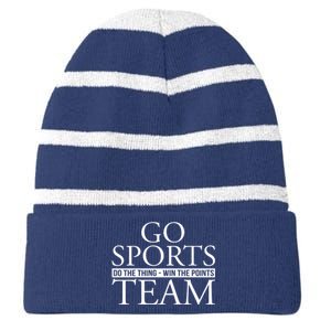 Go Sports Do The Thing Win The Points Team Striped Beanie with Solid Band