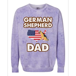 German Shepherd Dad American Flag For A Dog Lover Colorblast Crewneck Sweatshirt