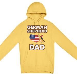 German Shepherd Dad American Flag For A Dog Lover Premium Pullover Hoodie