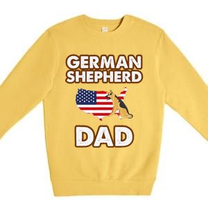 German Shepherd Dad American Flag For A Dog Lover Premium Crewneck Sweatshirt