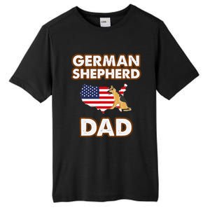 German Shepherd Dad American Flag For A Dog Lover Tall Fusion ChromaSoft Performance T-Shirt