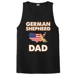 German Shepherd Dad American Flag For A Dog Lover PosiCharge Competitor Tank