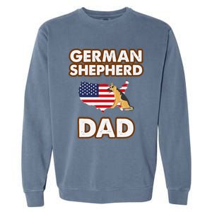 German Shepherd Dad American Flag For A Dog Lover Garment-Dyed Sweatshirt