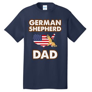 German Shepherd Dad American Flag For A Dog Lover Tall T-Shirt