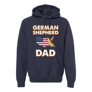 German Shepherd Dad American Flag For A Dog Lover Premium Hoodie