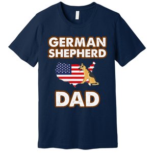 German Shepherd Dad American Flag For A Dog Lover Premium T-Shirt