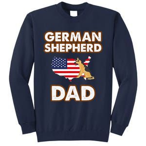 German Shepherd Dad American Flag For A Dog Lover Tall Sweatshirt