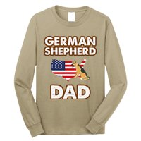 German Shepherd Dad American Flag For A Dog Lover Long Sleeve Shirt