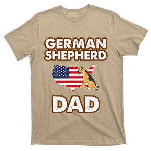 German Shepherd Dad American Flag For A Dog Lover T-Shirt