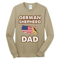 German Shepherd Dad American Flag For A Dog Lover Tall Long Sleeve T-Shirt