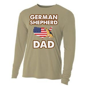 German Shepherd Dad American Flag For A Dog Lover Cooling Performance Long Sleeve Crew