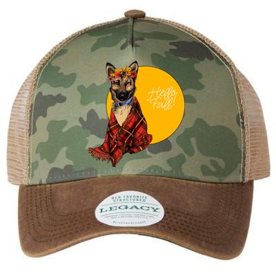 German Shepherd Dog Autumn leaves Blanket Hello Fall Legacy Tie Dye Trucker Hat