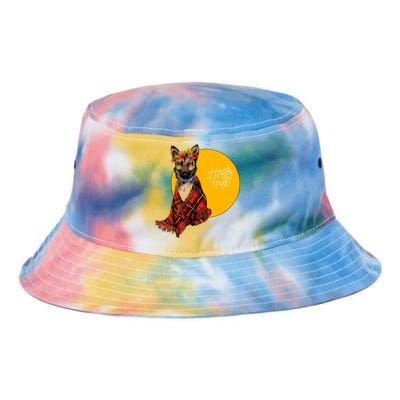 German Shepherd Dog Autumn leaves Blanket Hello Fall Tie Dye Newport Bucket Hat