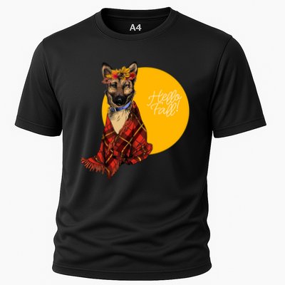 German Shepherd Dog Autumn leaves Blanket Hello Fall Performance Shirt