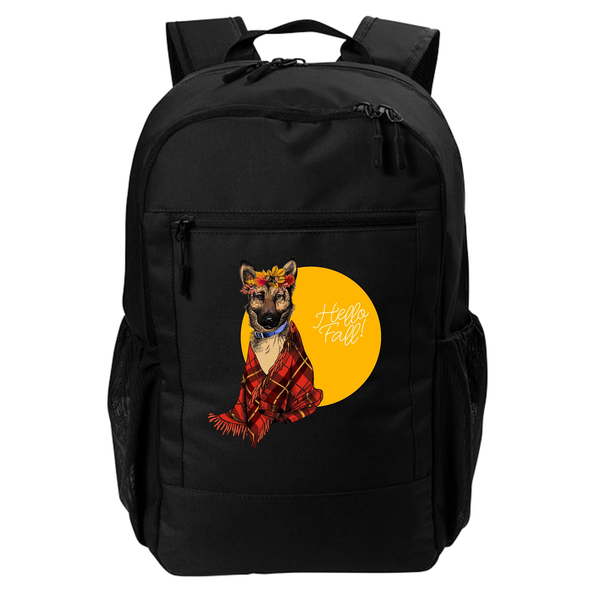 German Shepherd Dog Autumn leaves Blanket Hello Fall Backpack