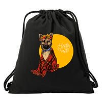 German Shepherd Dog Autumn leaves Blanket Hello Fall Drawstring Bag
