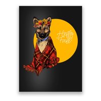 German Shepherd Dog Autumn leaves Blanket Hello Fall Poster