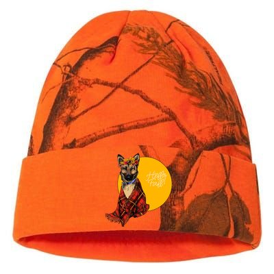 German Shepherd Dog Autumn leaves Blanket Hello Fall Kati Licensed 12" Camo Beanie