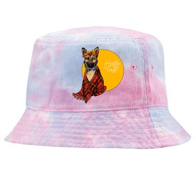 German Shepherd Dog Autumn leaves Blanket Hello Fall Tie-Dyed Bucket Hat