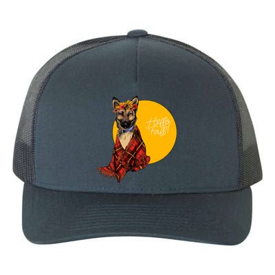 German Shepherd Dog Autumn leaves Blanket Hello Fall Yupoong Adult 5-Panel Trucker Hat