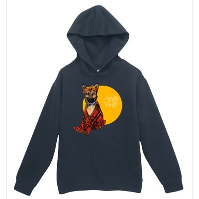 German Shepherd Dog Autumn leaves Blanket Hello Fall Urban Pullover Hoodie