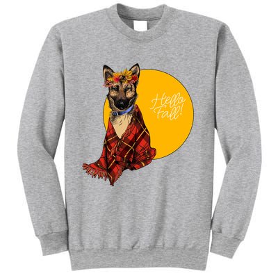 German Shepherd Dog Autumn leaves Blanket Hello Fall Sweatshirt