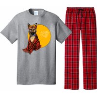 German Shepherd Dog Autumn leaves Blanket Hello Fall Pajama Set