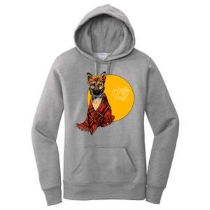 German Shepherd Dog Autumn leaves Blanket Hello Fall Women's Pullover Hoodie