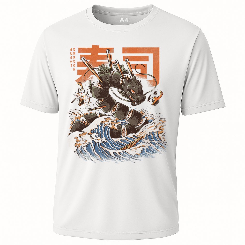 Great Sushi Dragon Japanese Food Kawaii Dragon Anime Sushi Cooling Performance Crew T-Shirt