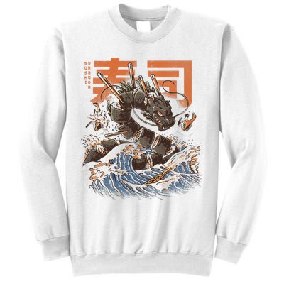 Great Sushi Dragon Japanese Food Kawaii Dragon Anime Sushi Sweatshirt
