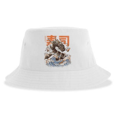 Great Sushi Dragon Japanese Food Kawaii Dragon Anime Sushi Sustainable Bucket Hat