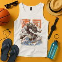 Great Sushi Dragon Japanese Food Kawaii Dragon Anime Sushi Tank Top
