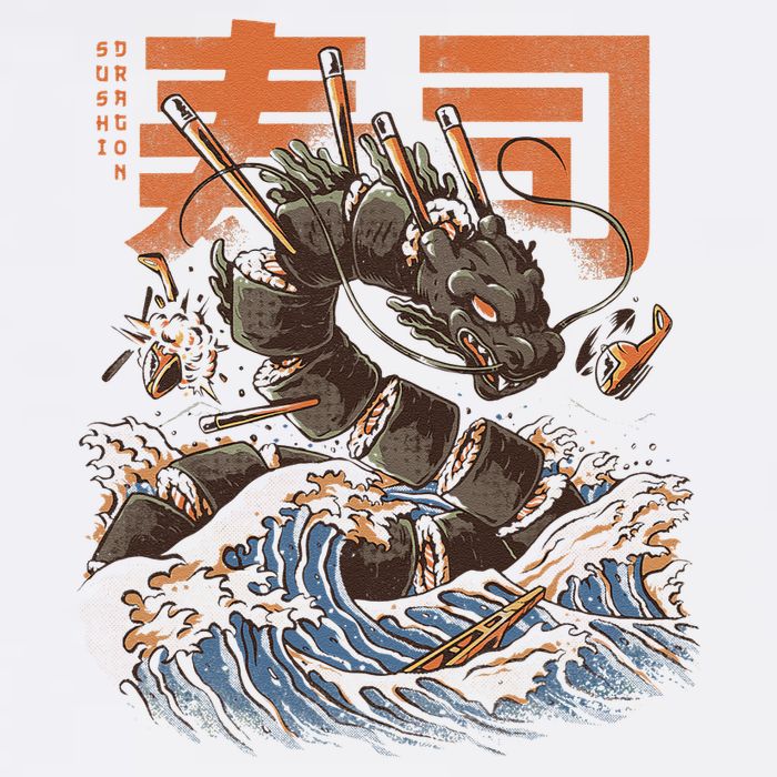 Great Sushi Dragon Japanese Food Kawaii Dragon Anime Sushi Tank Top
