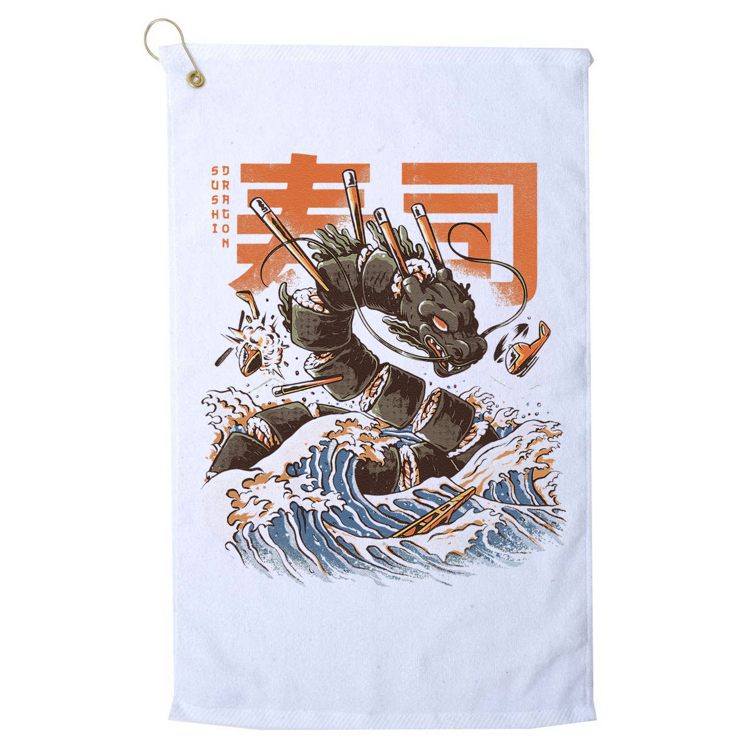 Great Sushi Dragon Japanese Food Kawaii Dragon Anime Sushi Golf Towel
