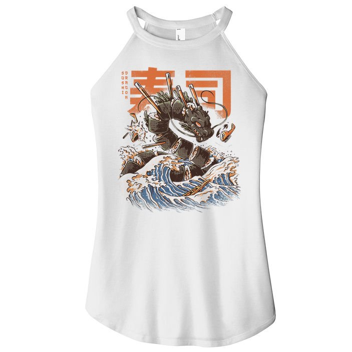 Great Sushi Dragon Japanese Food Kawaii Dragon Anime Sushi Women's Perfect Tri Rocker Tank