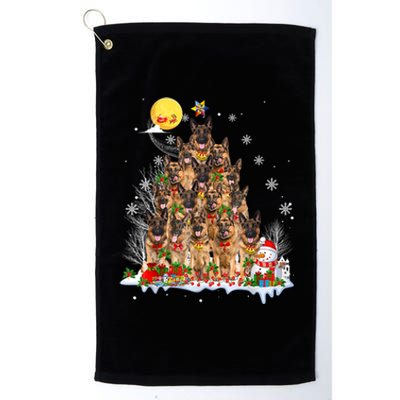 Ger Shepherd Dog Lover Matching Santa Christmas Tree Gift Platinum Collection Golf Towel